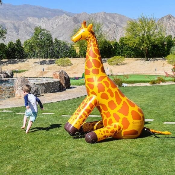 GoFloats Giant Inflatable Giraffe Party Sprinkler - Picture 6 of 7